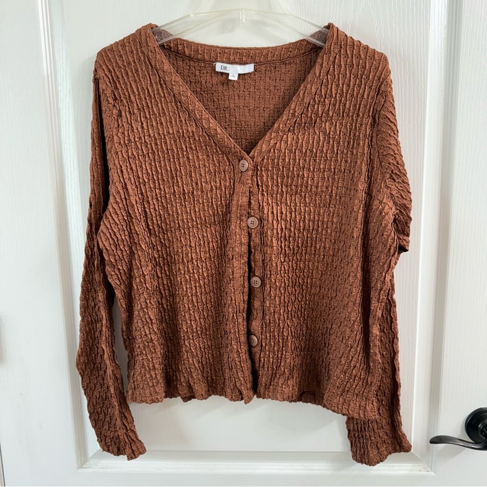 DR2 Brown Textured Women's Sweater
